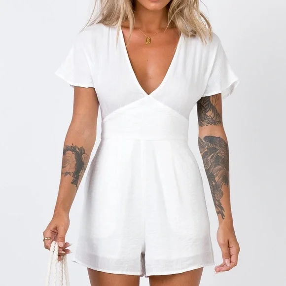 princess polly white romper dress The Love Galore Romper White